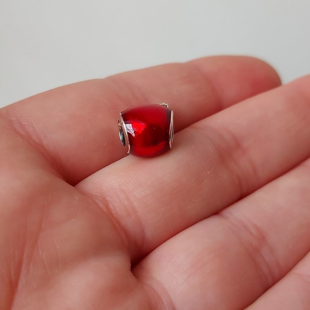925 Sterling Silver Apple Charm - Picture 4 of 7
